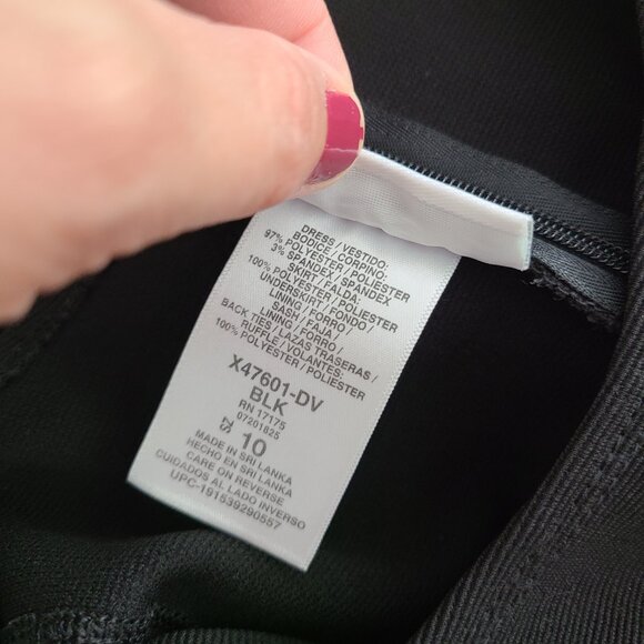 Bonnie Jean Girls Holiday Dress Black White & Red Embroidered Size 10 - Picture 13 of 13